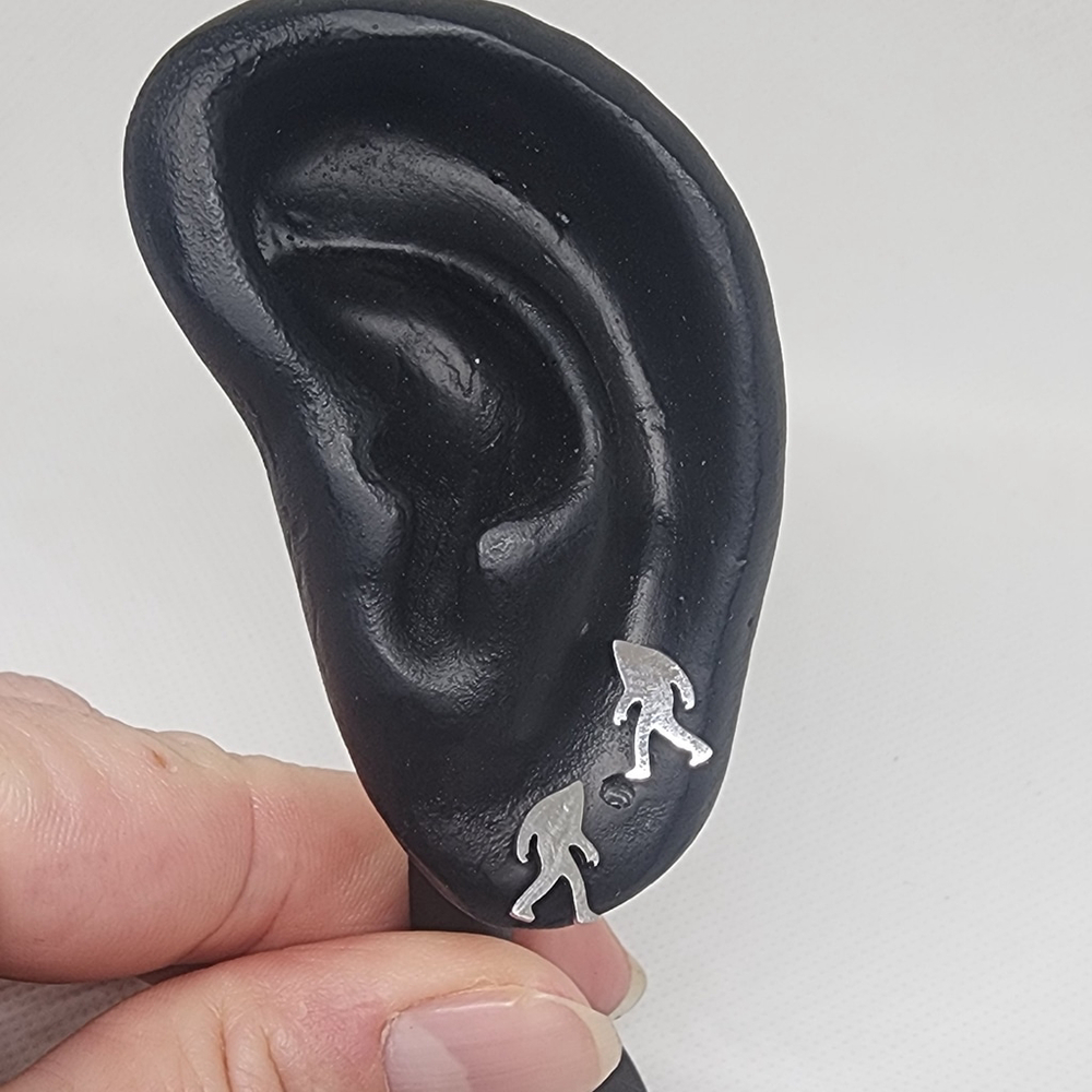 Stailess Steel Bigfoot Sasquach Stud Earrings 0.6cm x 1cm